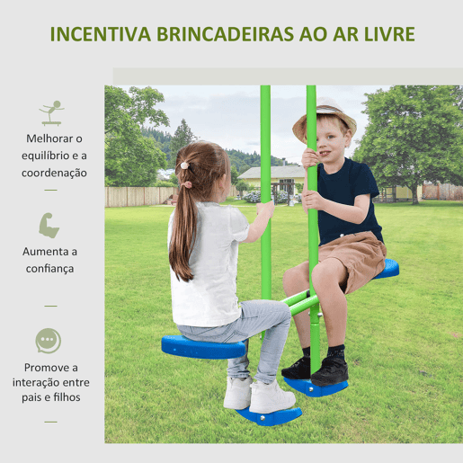 Outsunny Conjunto de Baloiços de Jardim de Metal com Altura Ajustável Baloiços para Crianças acima de 3 Anos com Baloiço Duplo Baloiço para Pátio Exterior 280x140x178 cm Verde Outsunny Conjunto de Baloiços de Jardim de Metal com Altura Ajustável Baloiços para Crianças acima de 3 Anos com Baloiço Duplo Baloiço para Pátio Exterior 280x140x178 cm Verde