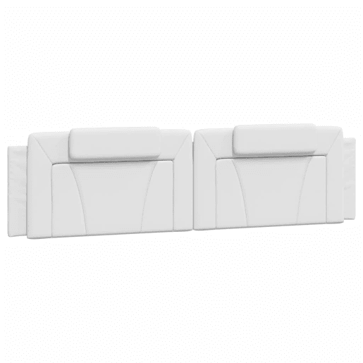 vidaXL Almofadão de cabeceira Viana 200 cm couro artificial branco