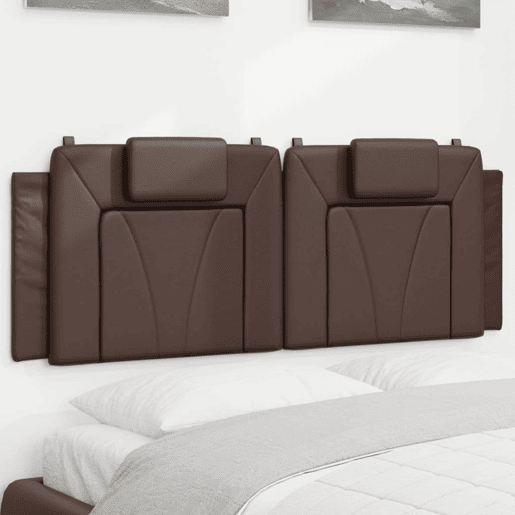vidaXL Almofadão de cabeceira Viana 120 cm couro artificial castanho vidaXL Almofadão de cabeceira Viana 120 cm couro artificial castanho