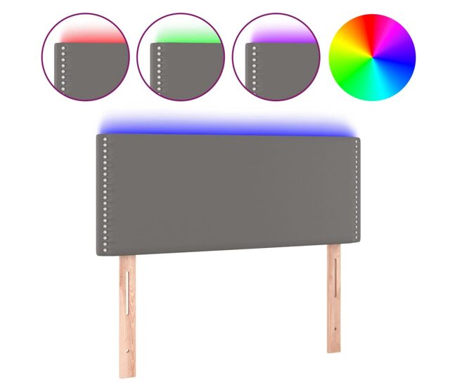 Vidaxl cabecero con led cuero sintético gris 80x5x78/88 cm