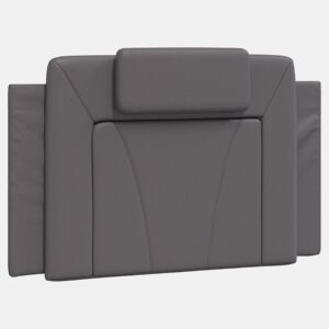 vidaXL Almofadão de cabeceira Viana 80 cm couro artificial cinzento