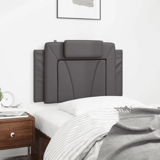 vidaXL Almofadão de cabeceira Viana 80 cm couro artificial cinzento vidaXL Almofadão de cabeceira Viana 80 cm couro artificial cinzento