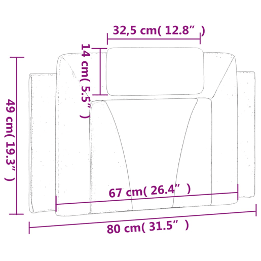 vidaXL Almofadão de cabeceira Viana 80 cm couro artificial cinzento vidaXL Almofadão de cabeceira Viana 80 cm couro artificial cinzento