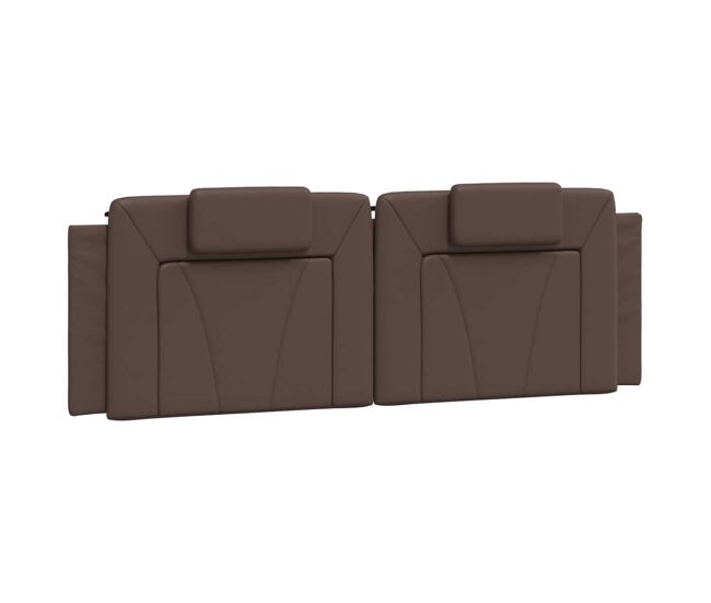 Vidaxl cabecero de cama acolchado viana cuero sintético marrón 160 cm