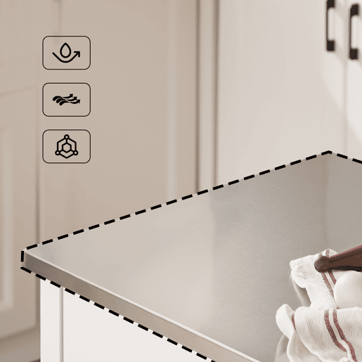 SoBuy Carrinho de Cozinha com Rodas Ilha Central Tampo Aço Inoxidável Branco 81x45x90cm FKW47-II-W