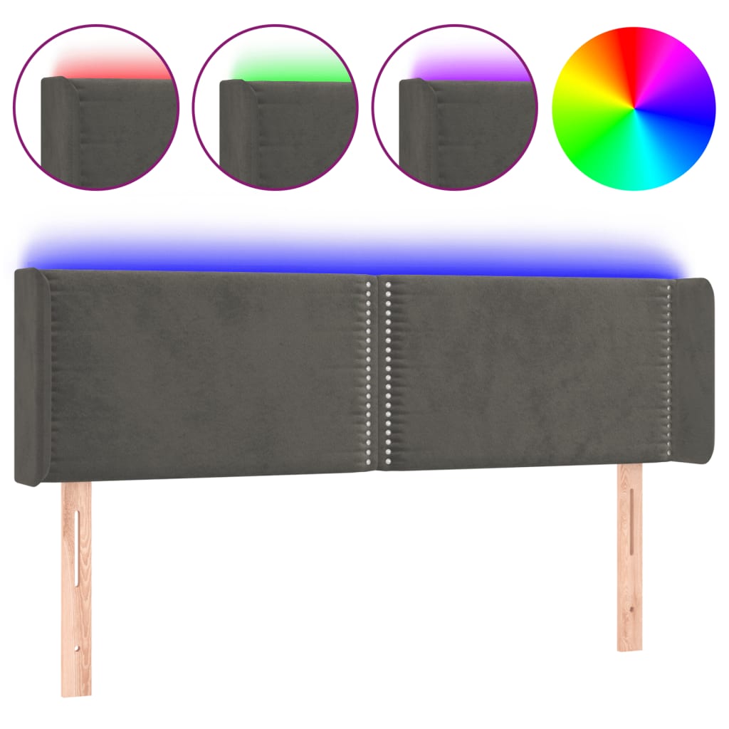 Cabecero Con Led 147 Gris Oscuro