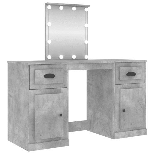 Penteadeira - Toucador com luzes LED 130x50x132,5 cm cinzento cimento