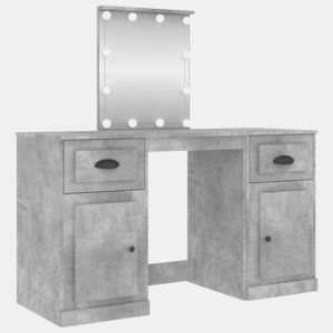 Penteadeira - Toucador com luzes LED 130x50x132,5 cm cinzento cimento