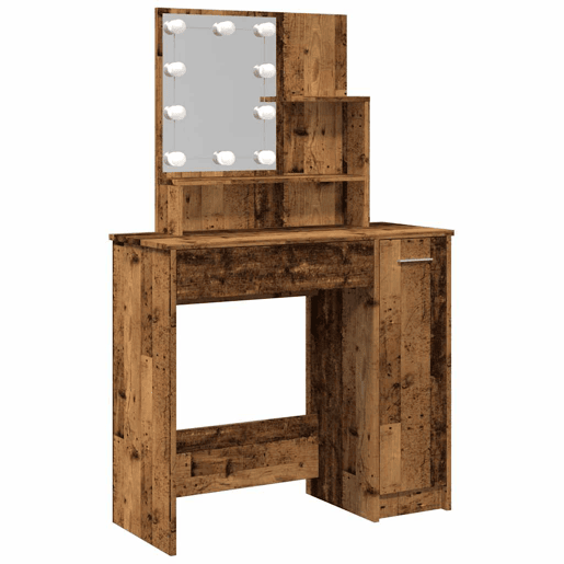 Penteadeira - Toucador com luzes LED 86,5x35x136 cm madeira velha