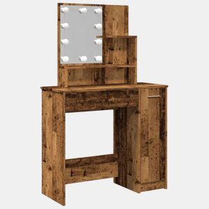 Penteadeira - Toucador com luzes LED 86,5x35x136 cm madeira velha