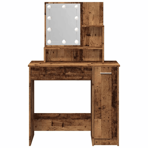 Penteadeira - Toucador com luzes LED 86,5x35x136 cm madeira velha