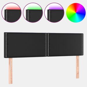 vidaXL Cabeceira de cama c LED couro artificial 144x5x7888 cm preto