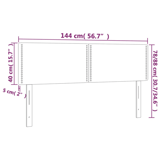 vidaXL Cabeceira de cama c LED couro artificial 144x5x7888 cm preto