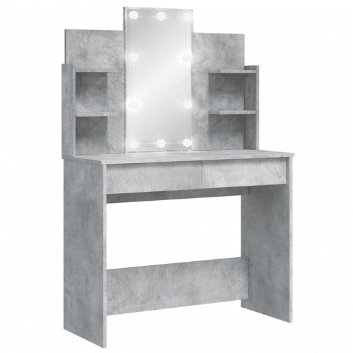 Penteadeira - Toucador com luzes LED 96x40x142 cm cinzento cimento