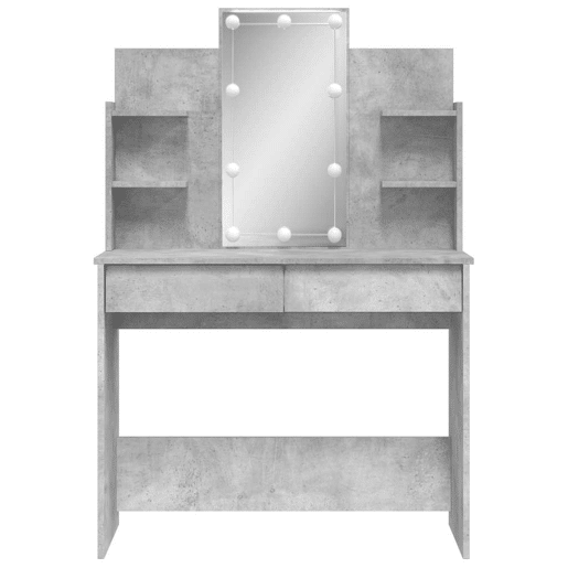 Penteadeira - Toucador com luzes LED 96x40x142 cm cinzento cimento