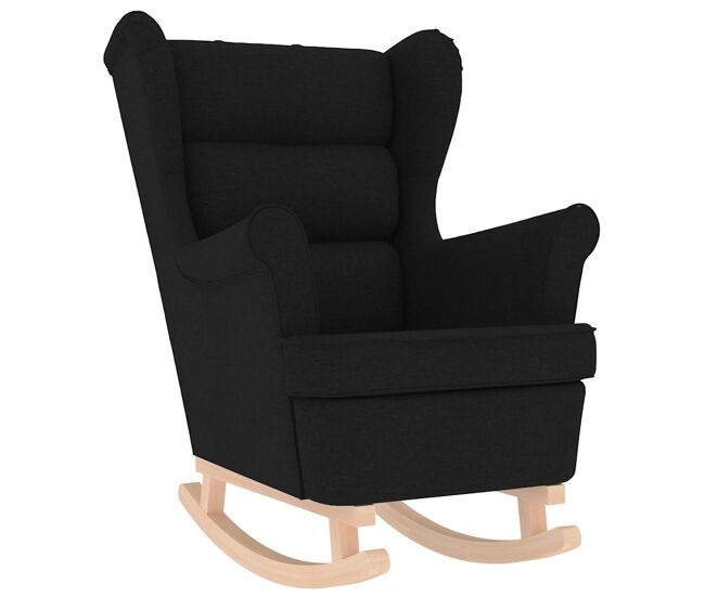 Vidaxl silla mecedora de tela negro 74x90x102 cm