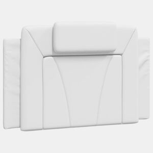 vidaXL Almofadão de cabeceira Viana 90 cm couro artificial branco