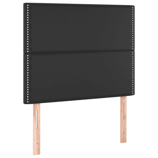 vidaXL Cabeceira cama c LED couro artificial 100x5x118128 cm preto vidaXL Cabeceira cama c LED couro artificial 100x5x118128 cm preto