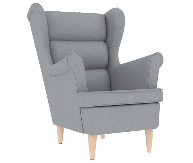 Vidaxl sillón de tela gris claro 74x84x100 cm
