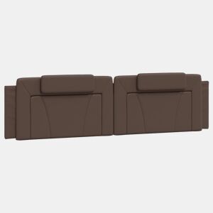 vidaXL Almofadão de cabeceira Viana 200 cm couro artificial castanho