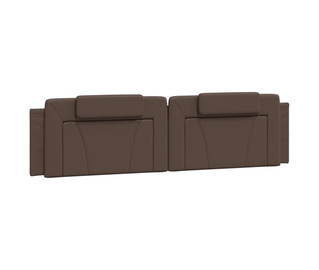 Vidaxl cabecero de cama acolchado viana cuero sintético marrón 200 cm