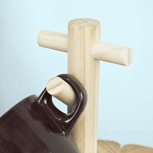 SoBuy Mesa de Café Redonda com Suporte para Xícaras 40x40x66cm 3 Pernas MDF Madeira de Seringueira FBT38-WN