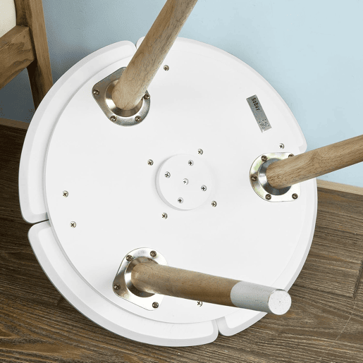 SoBuy Mesa de Café Redonda com Suporte para Xícaras 40x40x66cm 3 Pernas MDF Madeira de Seringueira FBT38-WN