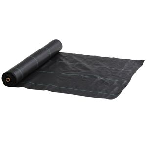 Outsunny Rede Antiervas Geotêxtil 2x100 m Rede Antimaleza para Controlo de Ervas Daninhas e Jardinagem Rolo de Rede para Terraço e Pátio Preto