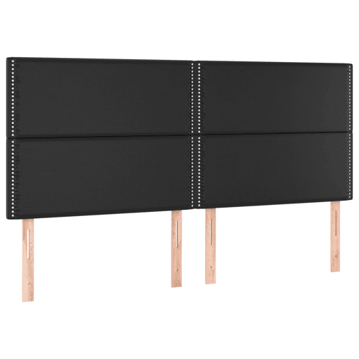 vidaXL Cabeceira cama c LED couro artificial 180x5x118128 cm preto