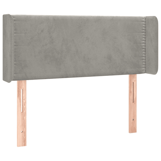 vidaXL Cabeceira cama c luzes LED veludo 103x16x7888 cm cinza-claro