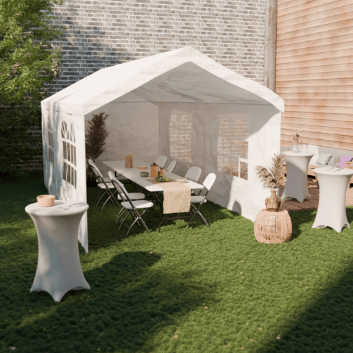 3x6m tenda de receção, Burdigala, Branco, 590x296x277 cm