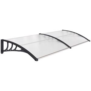 Outsunny Marquise para Portas e Janelas 195x75x23 cm Marquise com Proteção para Sol e Chuva com Painéis de Policarbonato Transparente