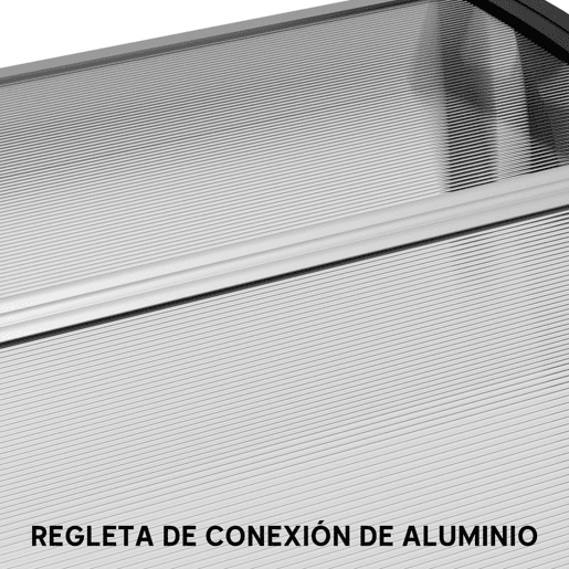 Outsunny Marquise para Portas e Janelas 195x75x23 cm Marquise com Proteção para Sol e Chuva com Painéis de Policarbonato Transparente