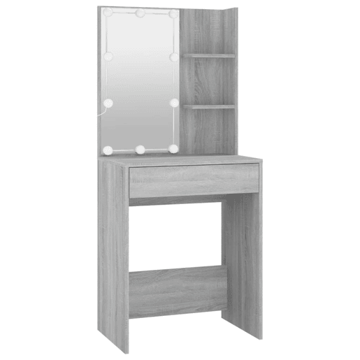 Penteadeira - Toucador com LEDs 60x40x140 cm sonoma cinza