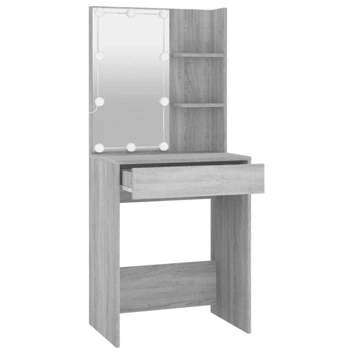 Penteadeira - Toucador com LEDs 60x40x140 cm sonoma cinza