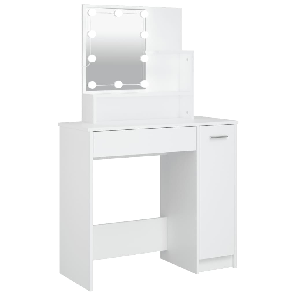 Tocador - tocador de maquillaje - mesa de tocador con led blanco 86,5x35x136 cm