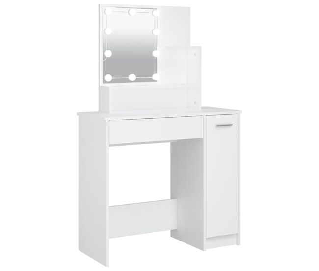 Tocador - tocador de maquillaje - mesa de tocador con led blanco 86,5x35x136 cm