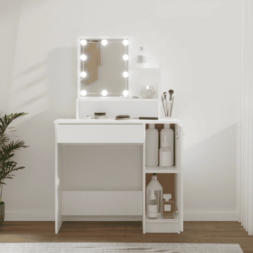 Penteadeira - Toucador com LEDs 86,5x35x136 cm cor branco