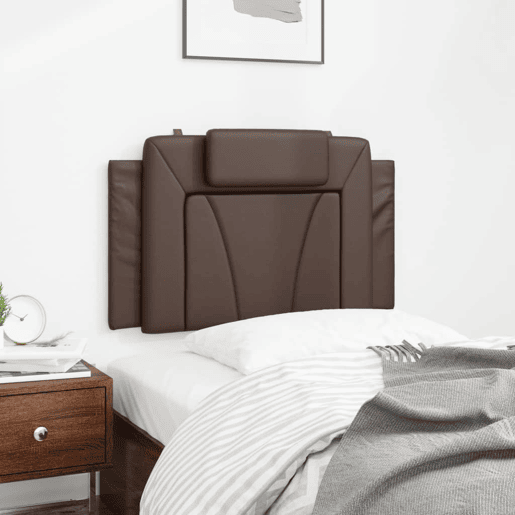 vidaXL Almofadão de cabeceira Viana 80 cm couro artificial castanho vidaXL Almofadão de cabeceira Viana 80 cm couro artificial castanho