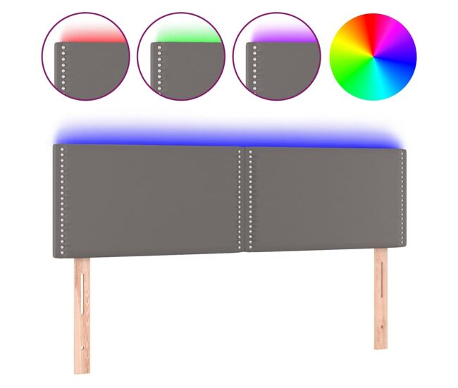 Vidaxl cabecero con led cuero sintético negro 144x5x78/88 cm