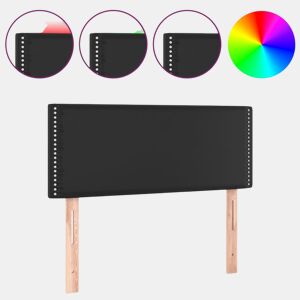 vidaXL Cabeceira de cama c LED couro artificial 80x5x7888 cm preto