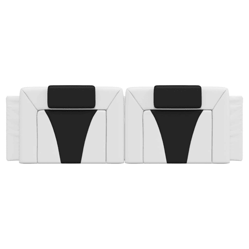 vidaXL Almofadão de cabeceira Viana 160 cm couro artificial branco e preto vidaXL Almofadão de cabeceira Viana 160 cm couro artificial branco e preto