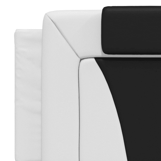 vidaXL Almofadão de cabeceira Viana 160 cm couro artificial branco e preto vidaXL Almofadão de cabeceira Viana 160 cm couro artificial branco e preto