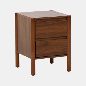 Mesa de cabeceira com 2 gavetas, Harmony, Madeira de nogueira, 42x42x55 cm