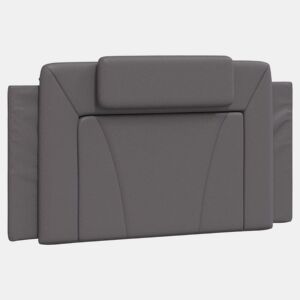 vidaXL Almofadão de cabeceira Viana 100 cm couro artificial cinzento