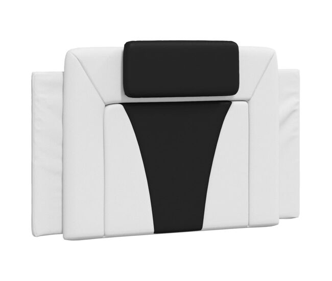 Vidaxl cabecero de cama acolchado viana cuero sintético blanco y negro 90 cm