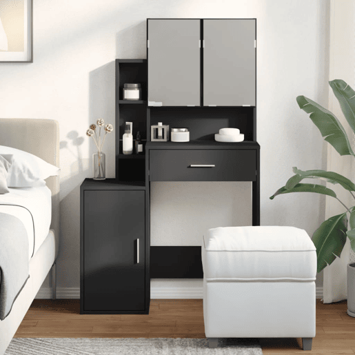 Penteadeira - Toucador com armário 80x35x132 cm cor preto