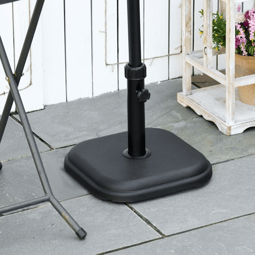 Outsunny Base para Chapéu de Sol 11 kg Suporte para Chapéu de Sol de Cimento para Mastros de Ø32-38 mm para Varanda Pátio Jardim Exterior 36x36x31 cm Preto