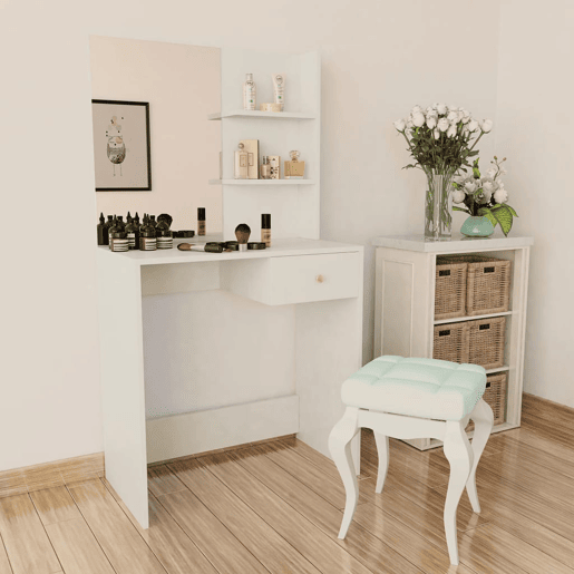 Penteadeira - Toucador em aglomerado 75x40x141 cm branco