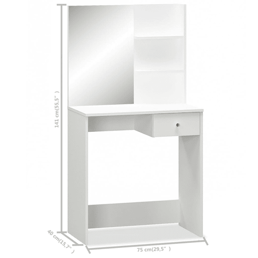 Penteadeira - Toucador em aglomerado 75x40x141 cm branco
